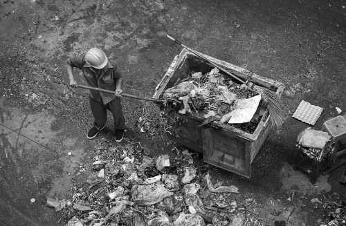 Professional house clearance team at work